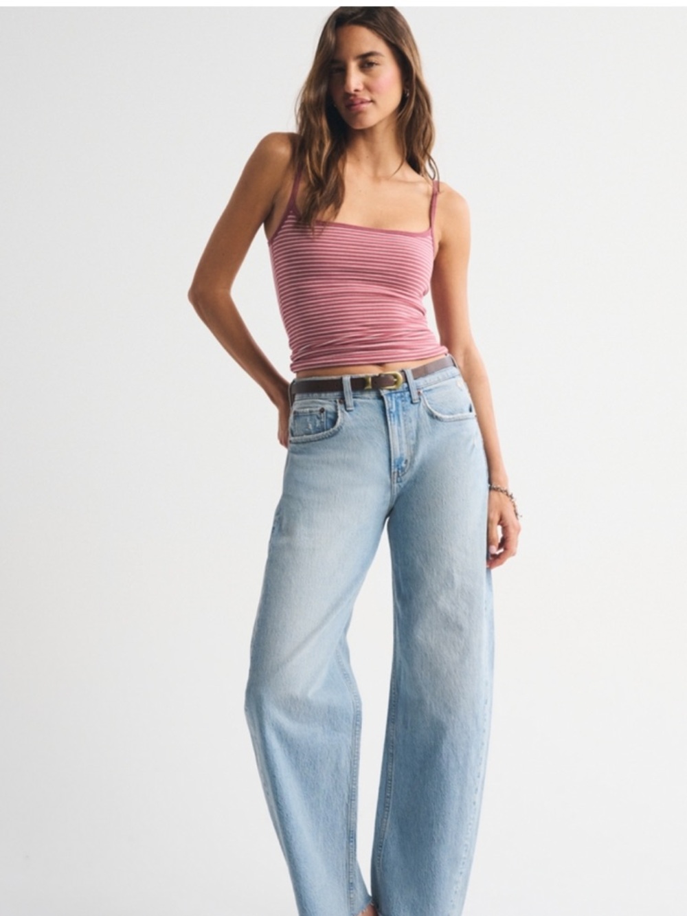 A&F barrel Blue Jeans